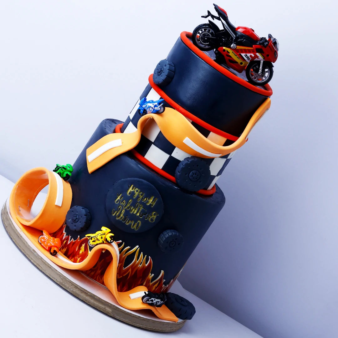 Two Tier Bike party cake