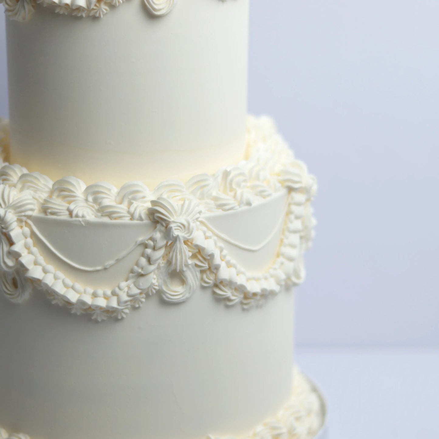 Two-Tier White Anniversary Cake