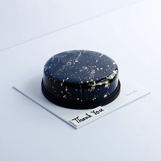 Black & Golden Mirror Glaze Cake