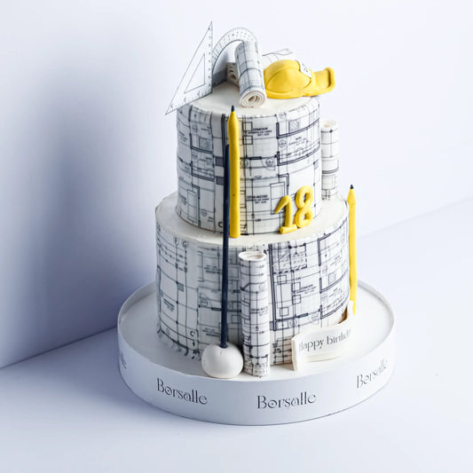 Two-Tier Architect Theme Cake