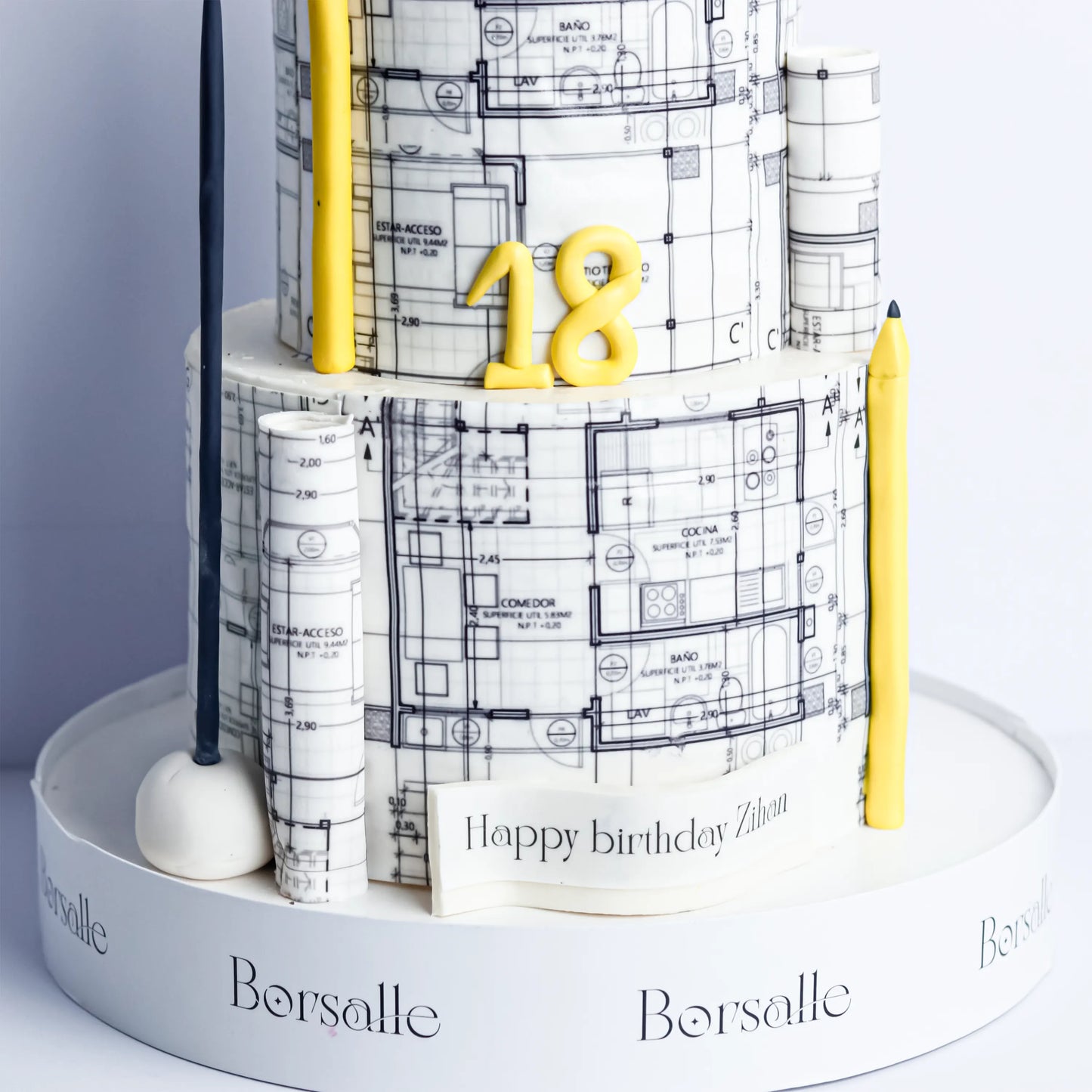 Two-Tier Architect Theme Cake