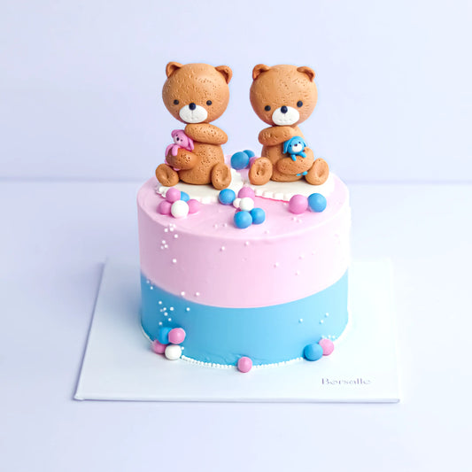 Teddy Bear Gender Reveal Cake