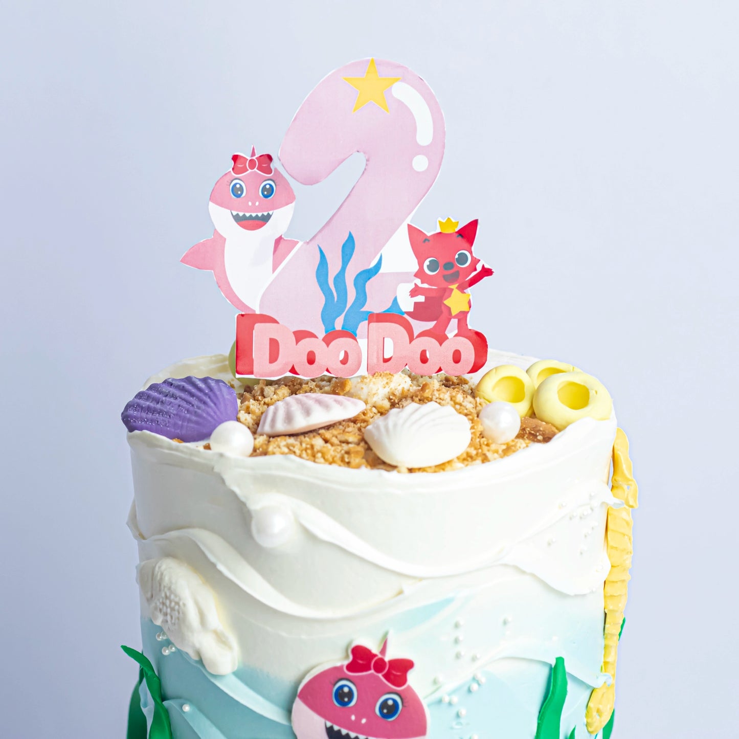Two-Tier Baby Shark Birthday Cake