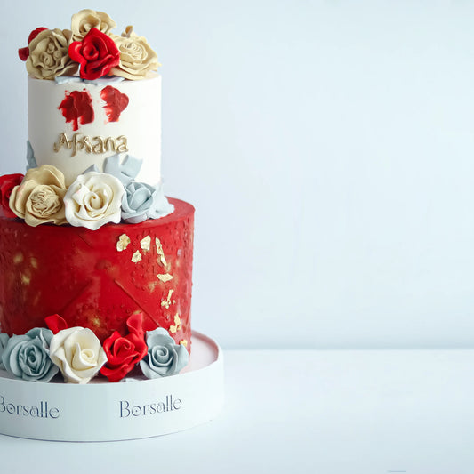 Two-Tier Floral Birthday Cake
