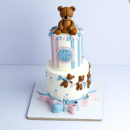 Two-Tier Teddy Bear Charm Cake