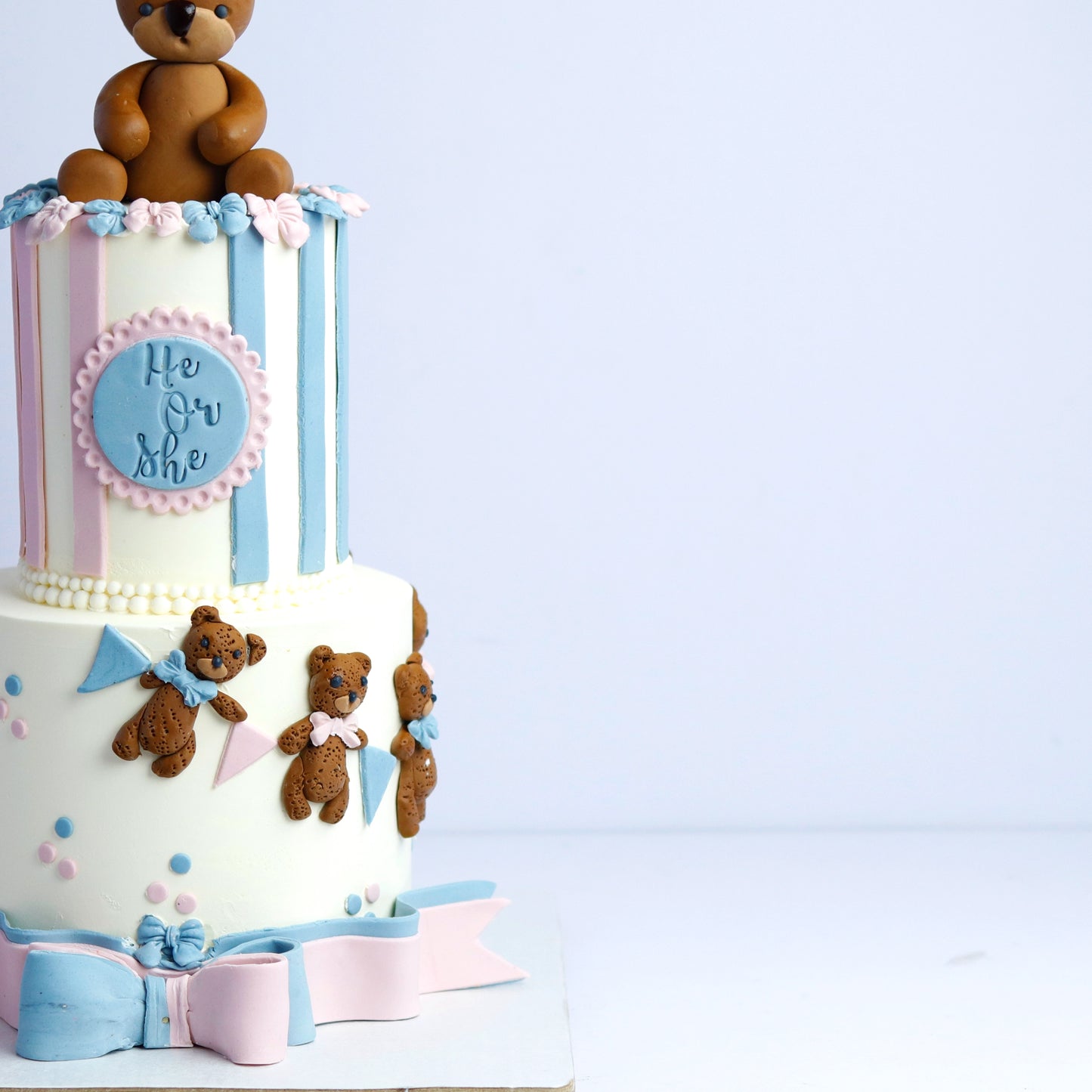 Two-Tier Teddy Bear Charm Cake