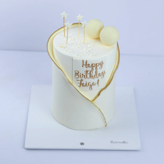 Royal White Birthday Cake