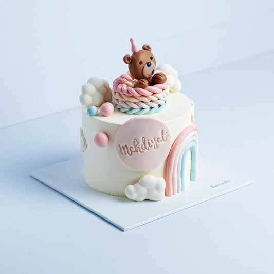 Teddy Bear Rainbow Cake