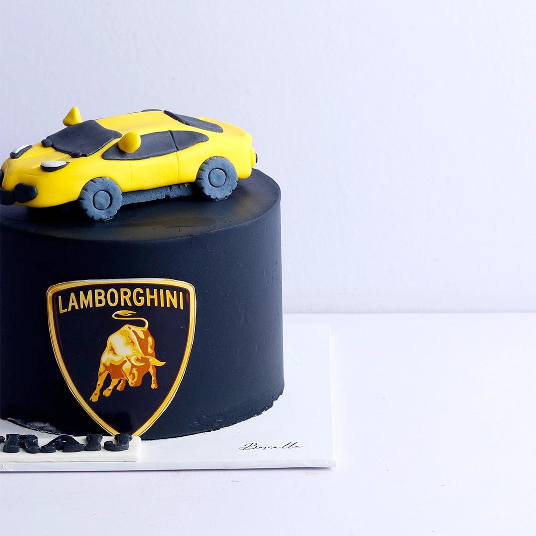 Lamborghini Car Black Cake - Borsalle