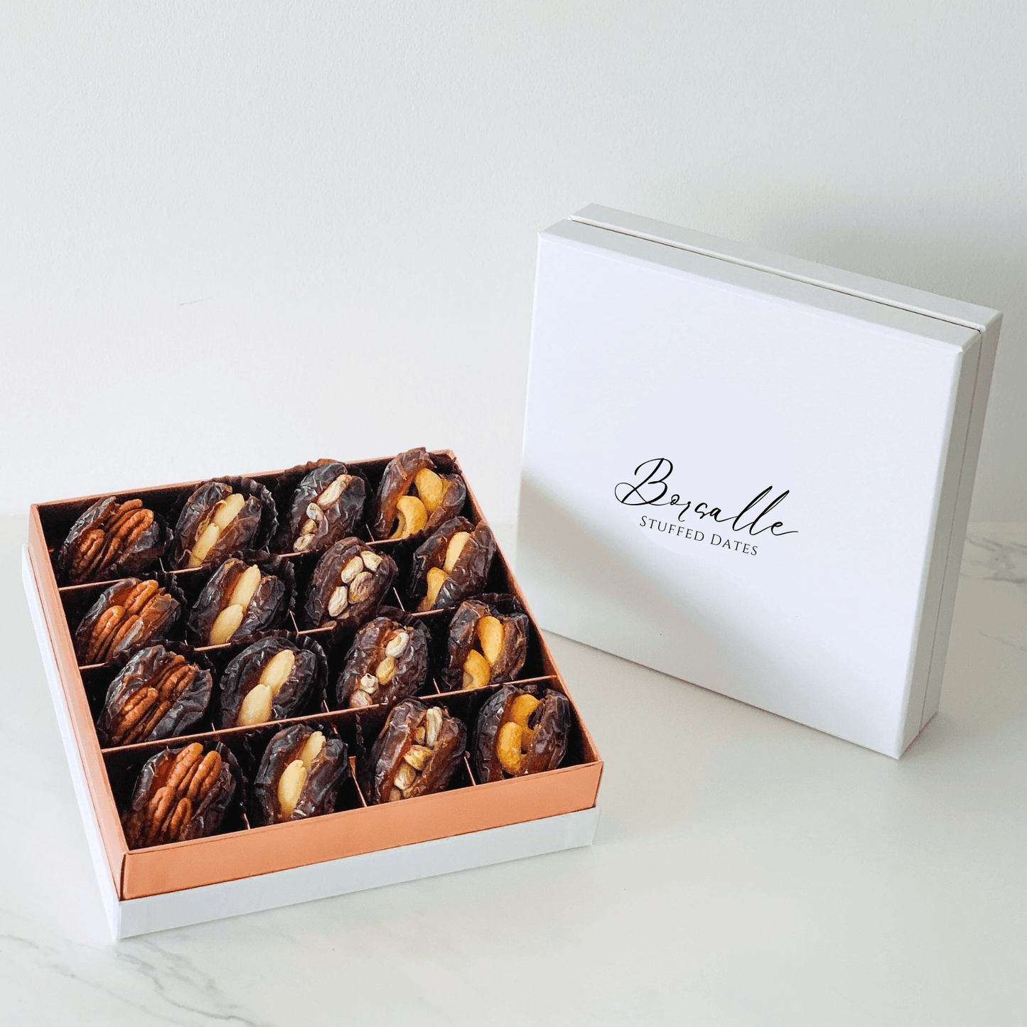 Roasted nuts Stuffed Medjool Dates Gift Box - Borsalle