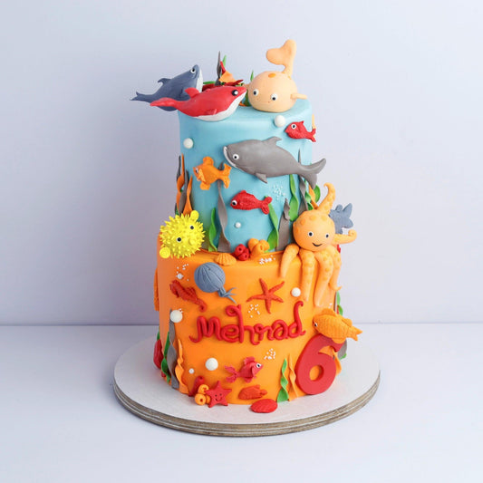 Two Tier Underwater Delight Cake - Borsalle