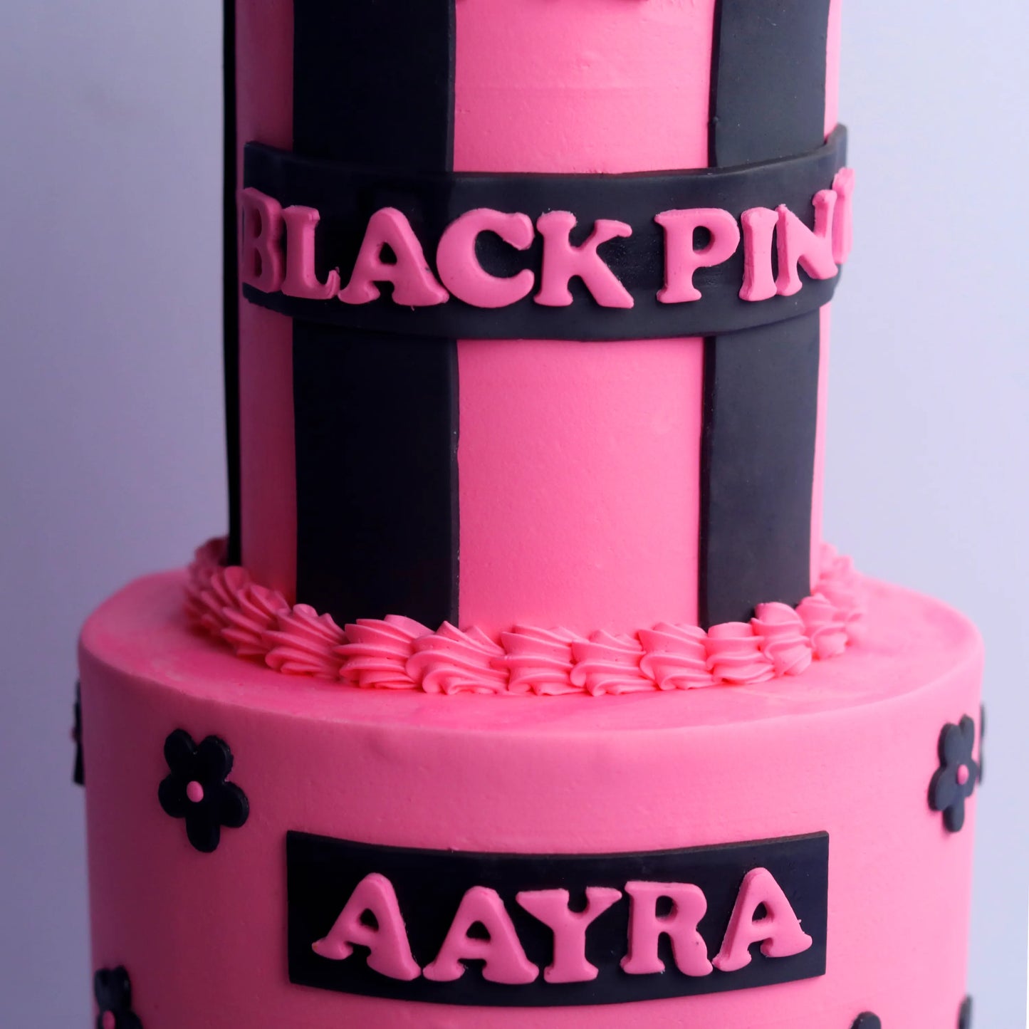 Two-Tier Black Pink cake