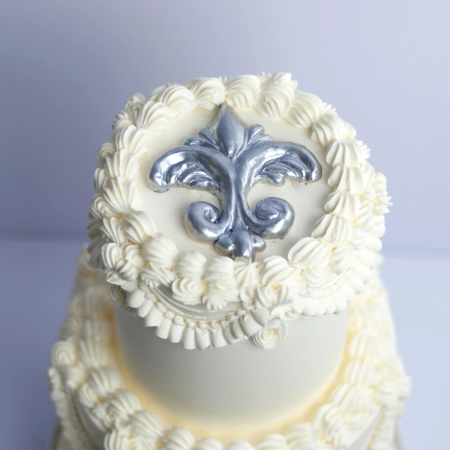 Two-Tier White Anniversary Cake