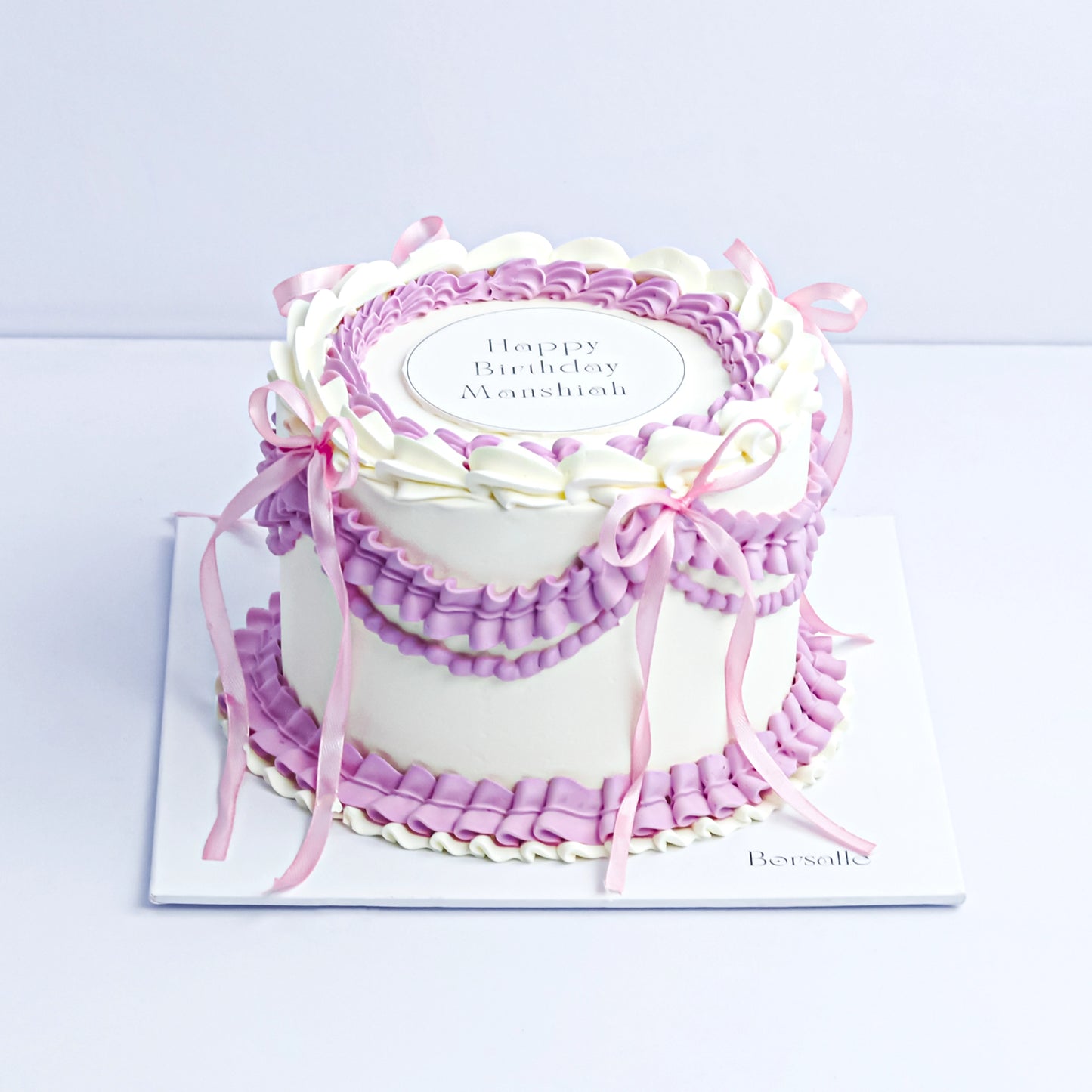 Purple Ribbon Vintage  Cake