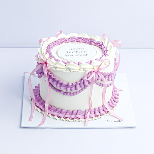 Purple Ribbon Vintage  Cake
