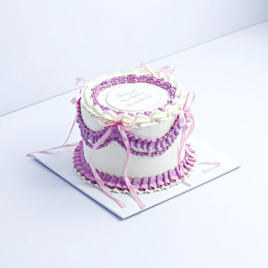 Purple Ribbon Vintage  Cake