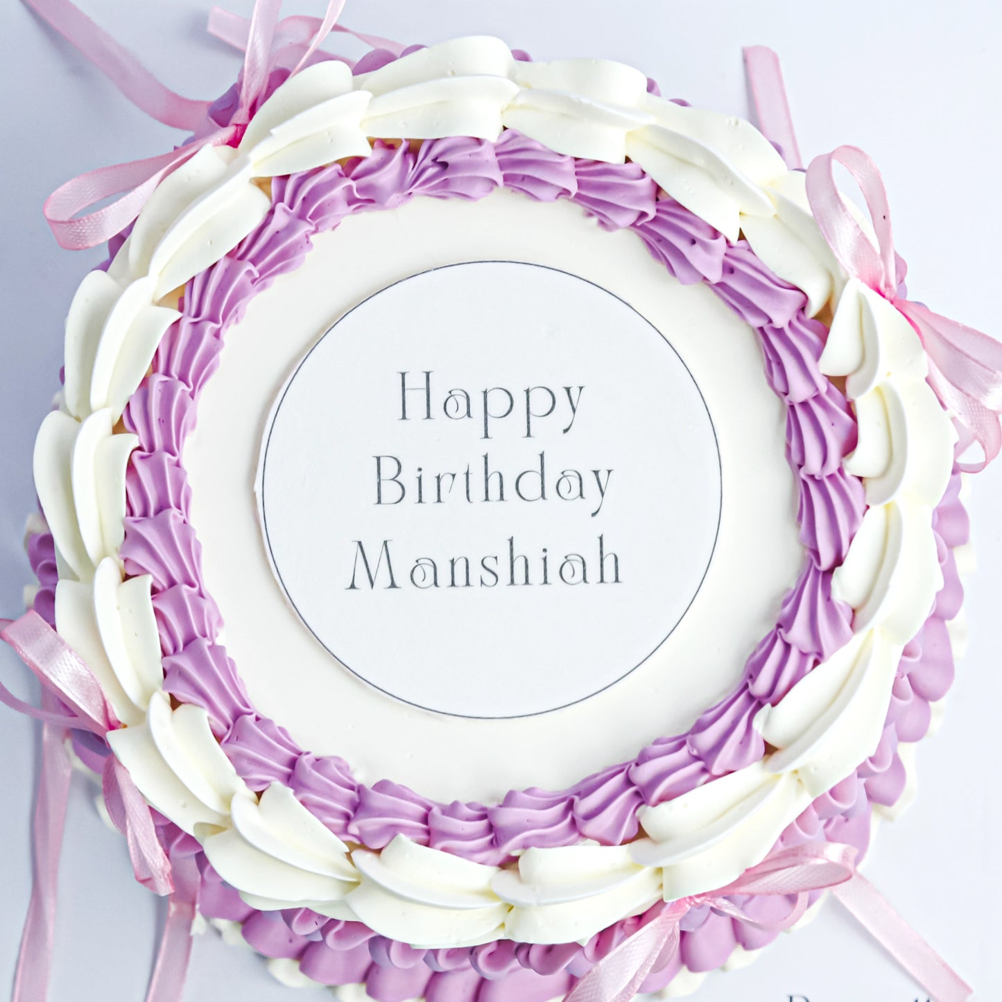 Purple Ribbon Vintage  Cake