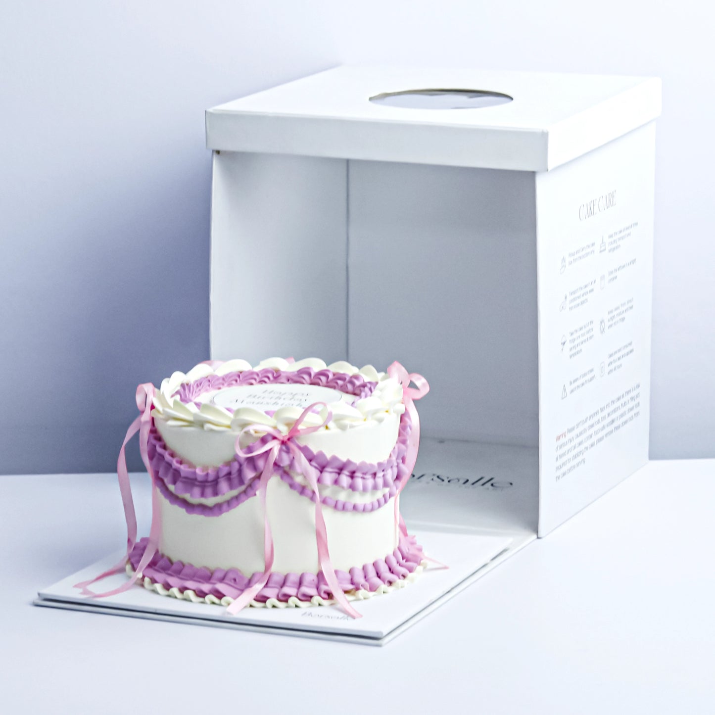 Purple Ribbon Vintage  Cake