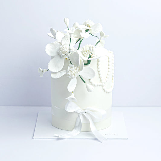 White Floral Cake
