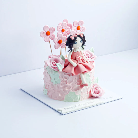 Cute Girl's Flower Theme Cake
