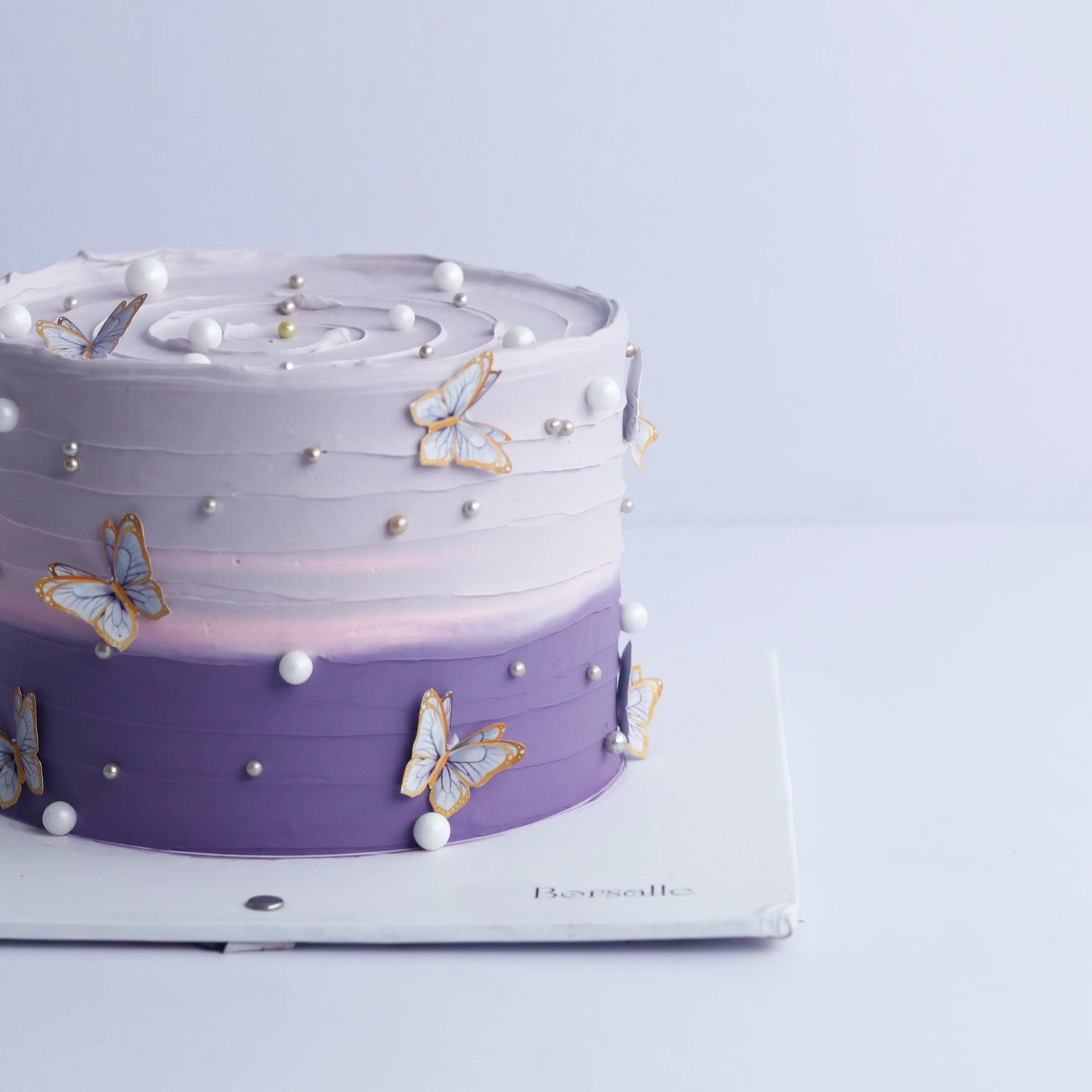 Classic Butterfly In Purple Cake