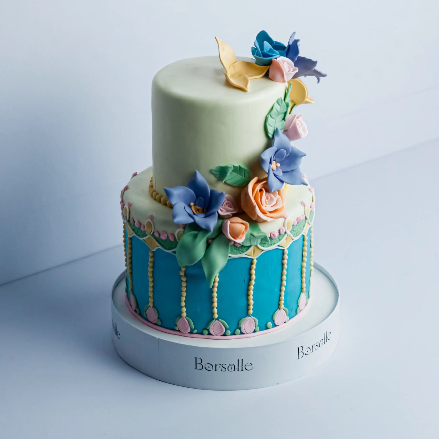 Two-Tier Anniversary Flower Cake