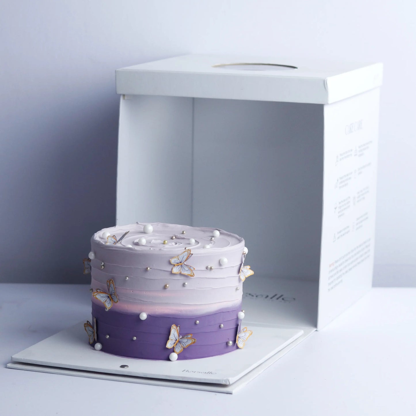 Classic Butterfly In Purple Cake