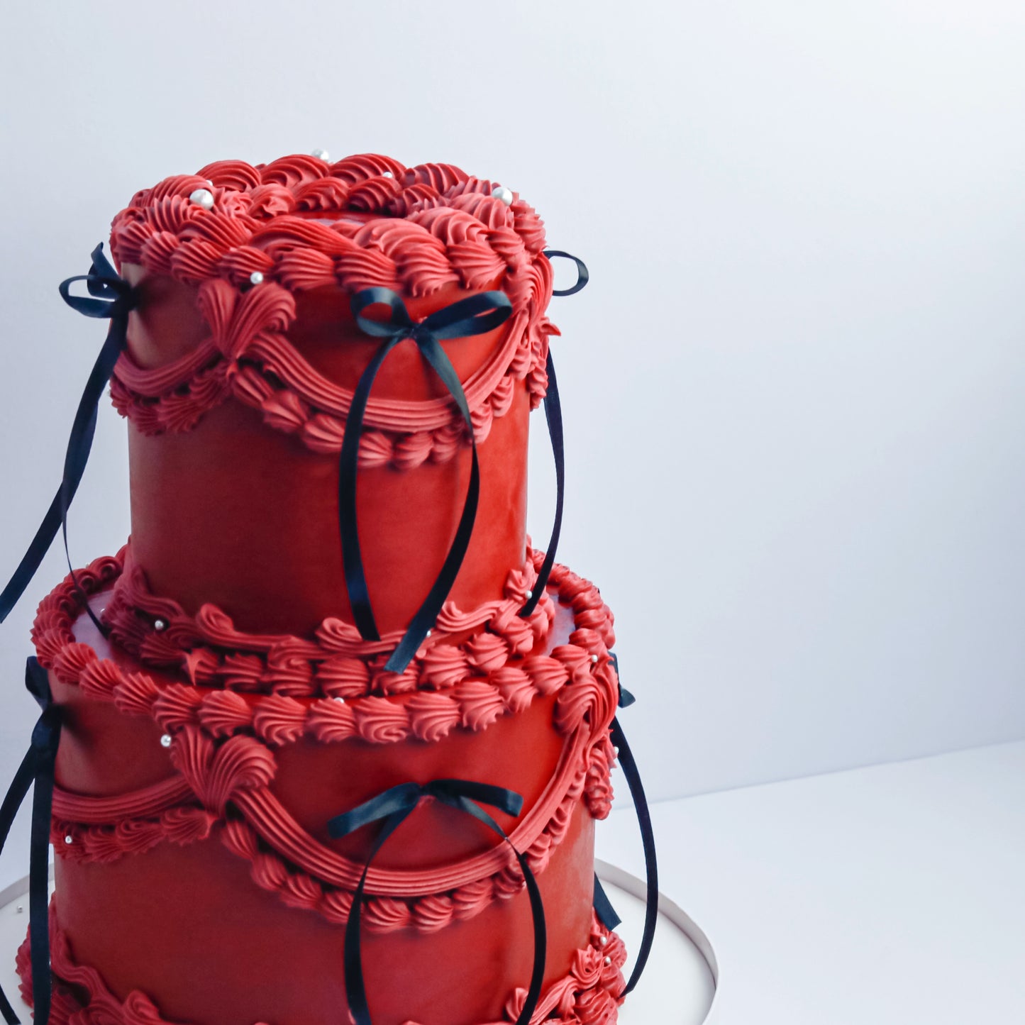 Two-Tier Red Vintage Cake