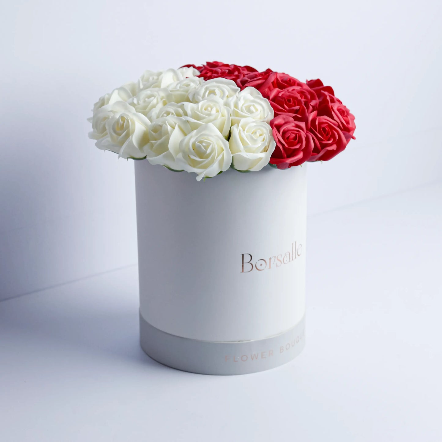 White & Red Rose Bouquet