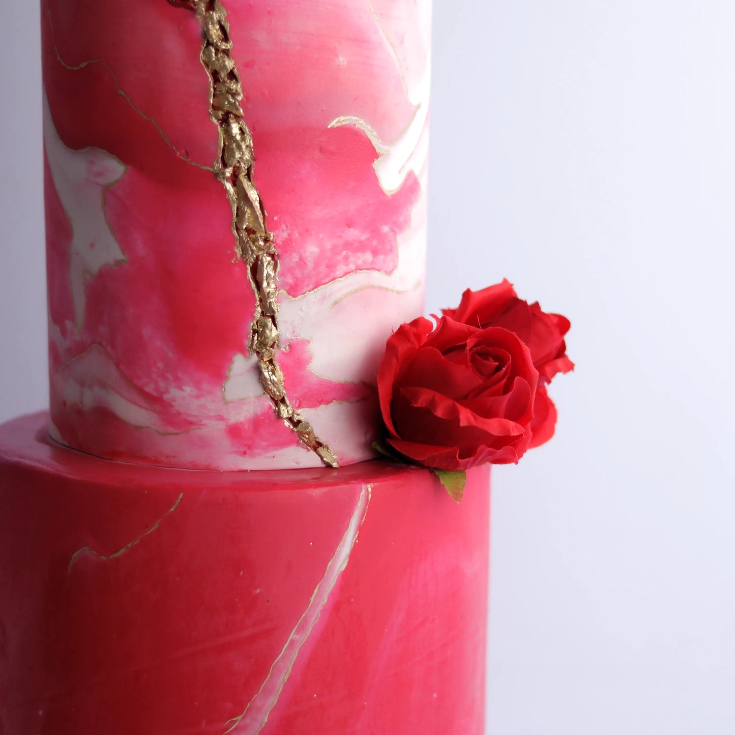 Two-Tier Red Rose Anniversary Cake