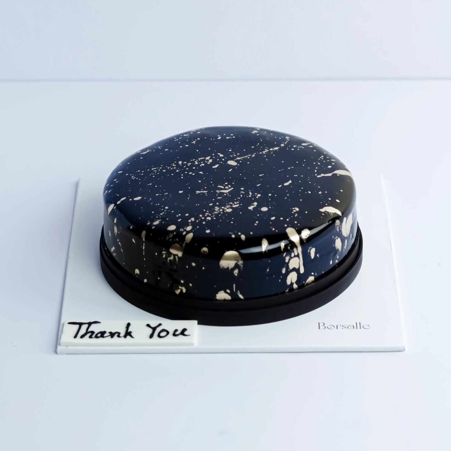 Black & Golden Mirror Glaze Cake