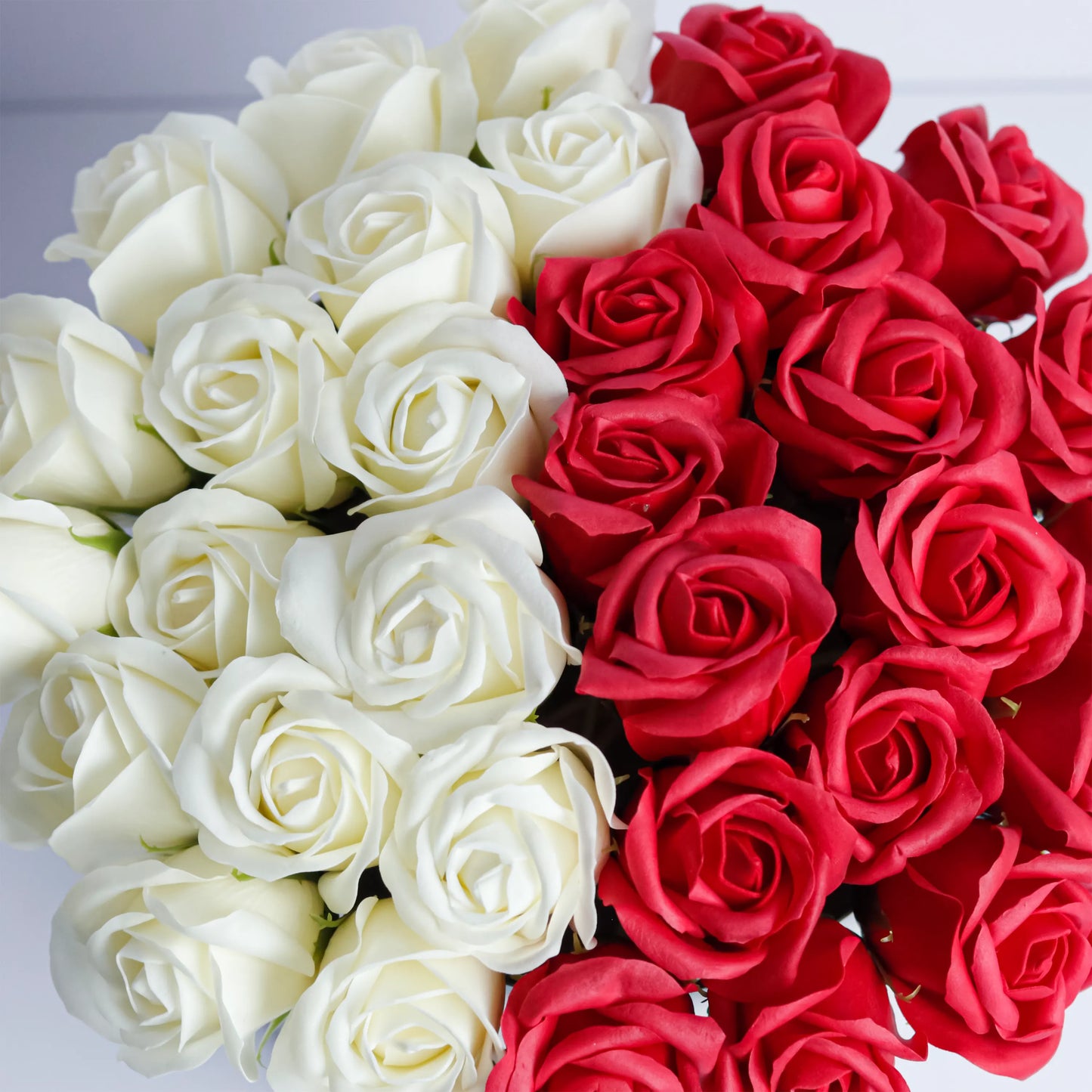 White & Red Rose Bouquet