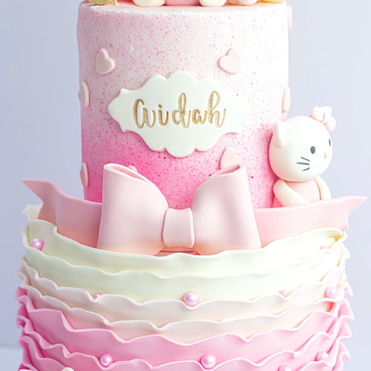 Two-Tier Hello Kitty Theme Cake
