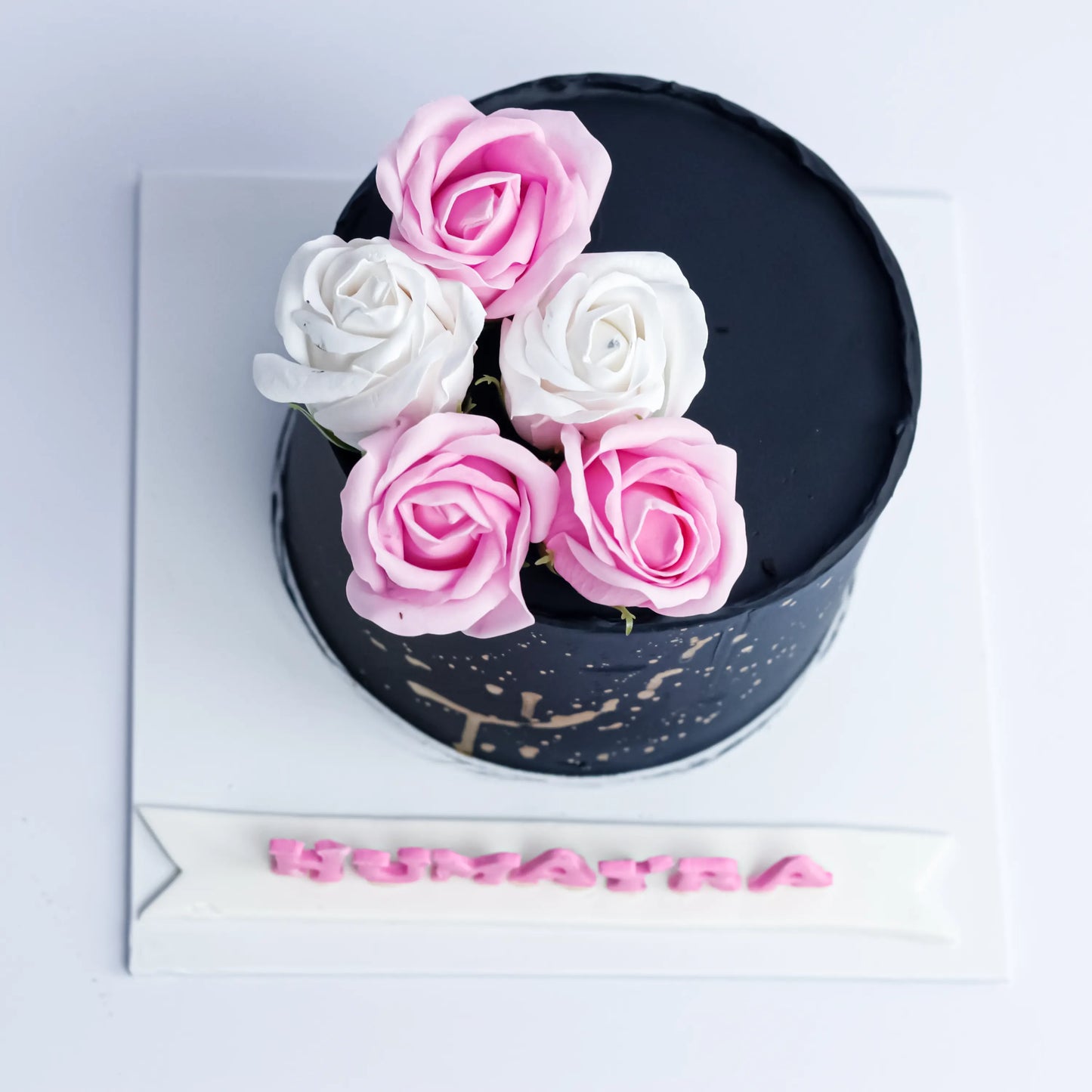 Floral Black & pink Floral Cake