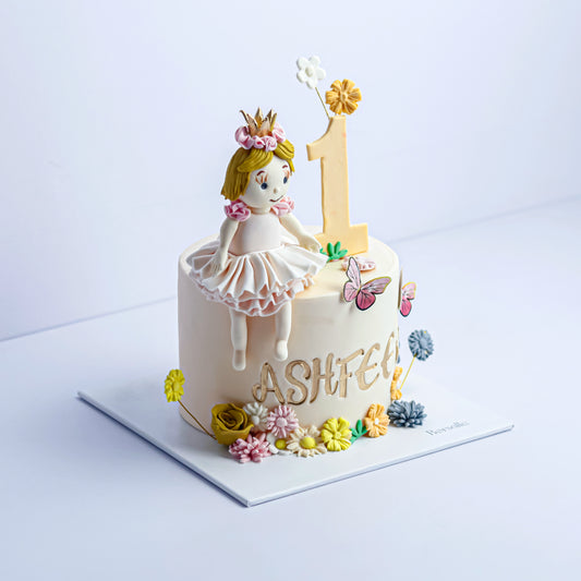 Little Girl 1st Birthday Cake