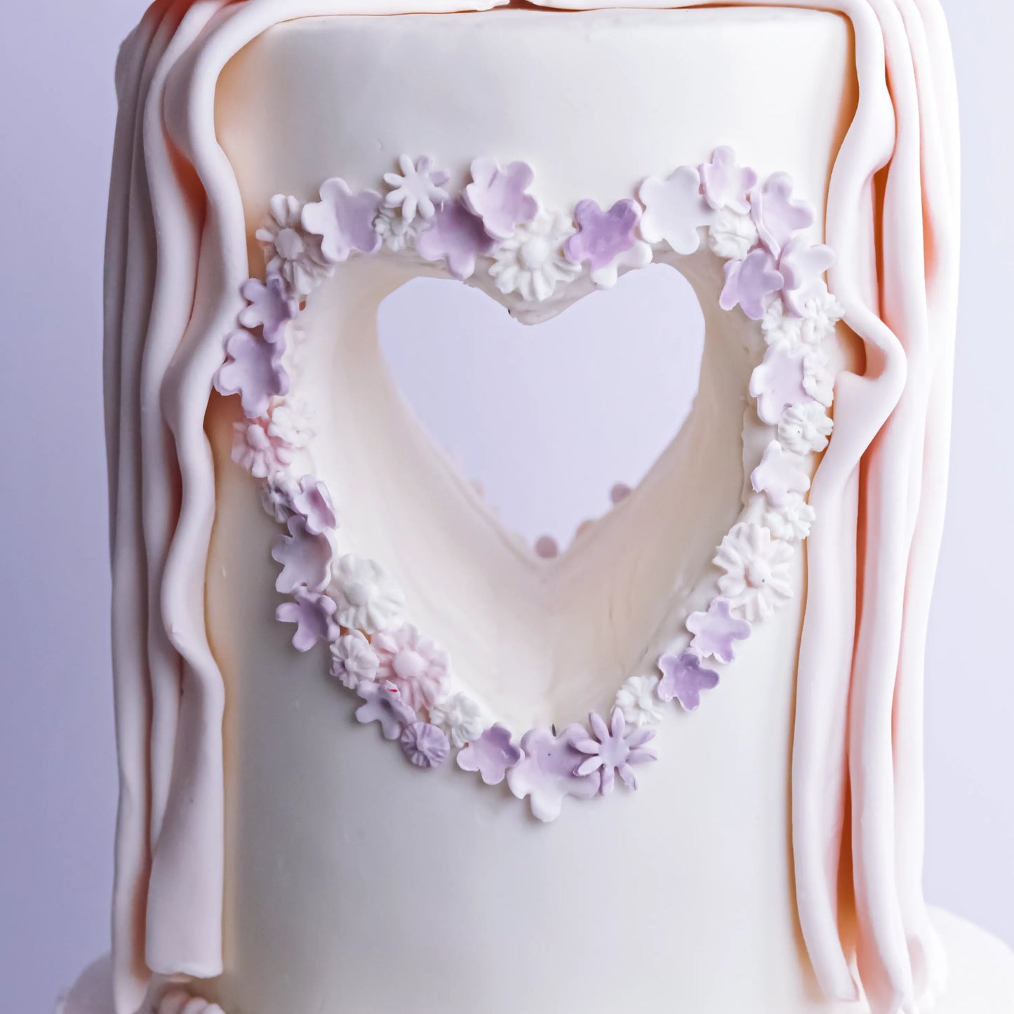 Two-Tier Bow and Heart Cake