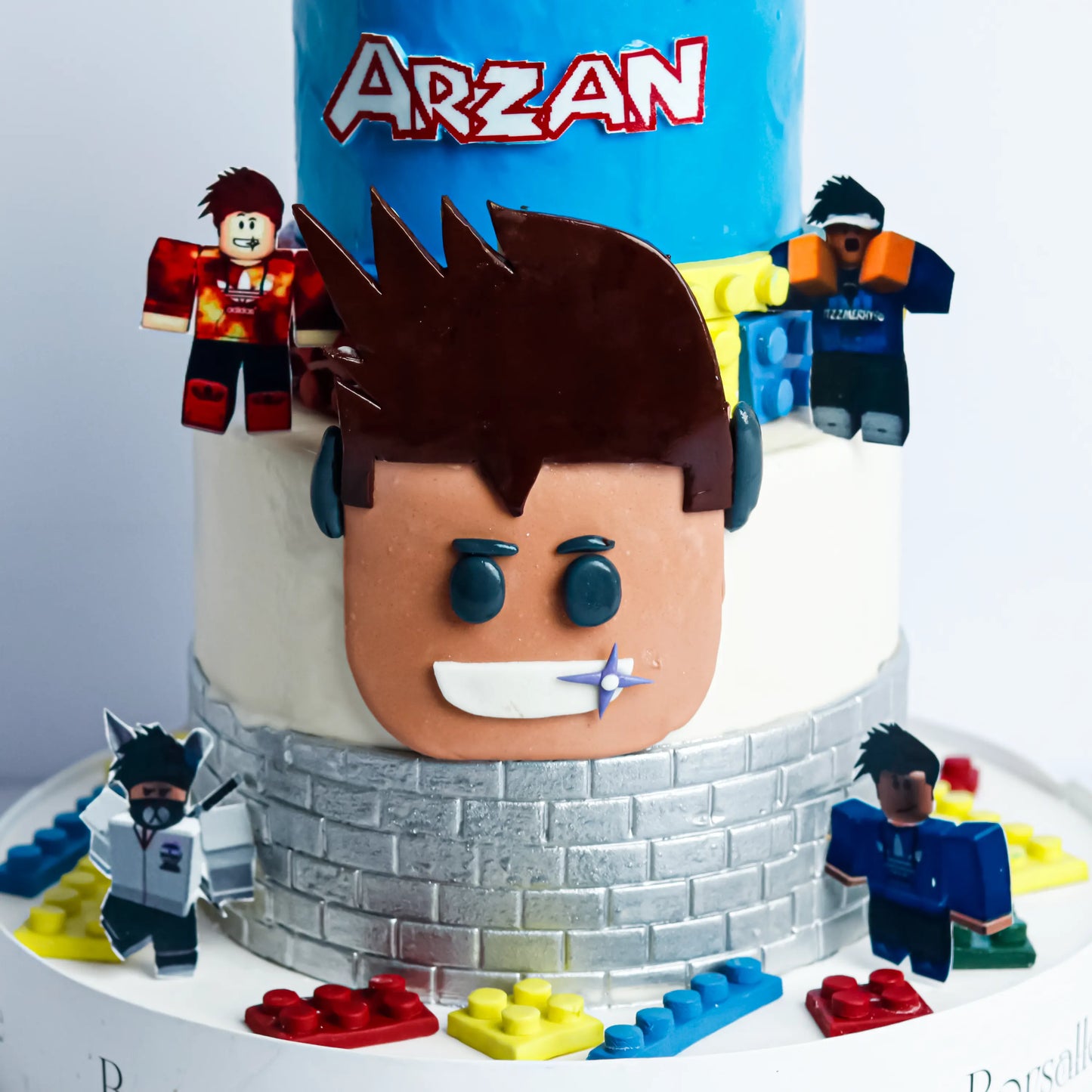 Two-Tier Robolox Birthday Cake