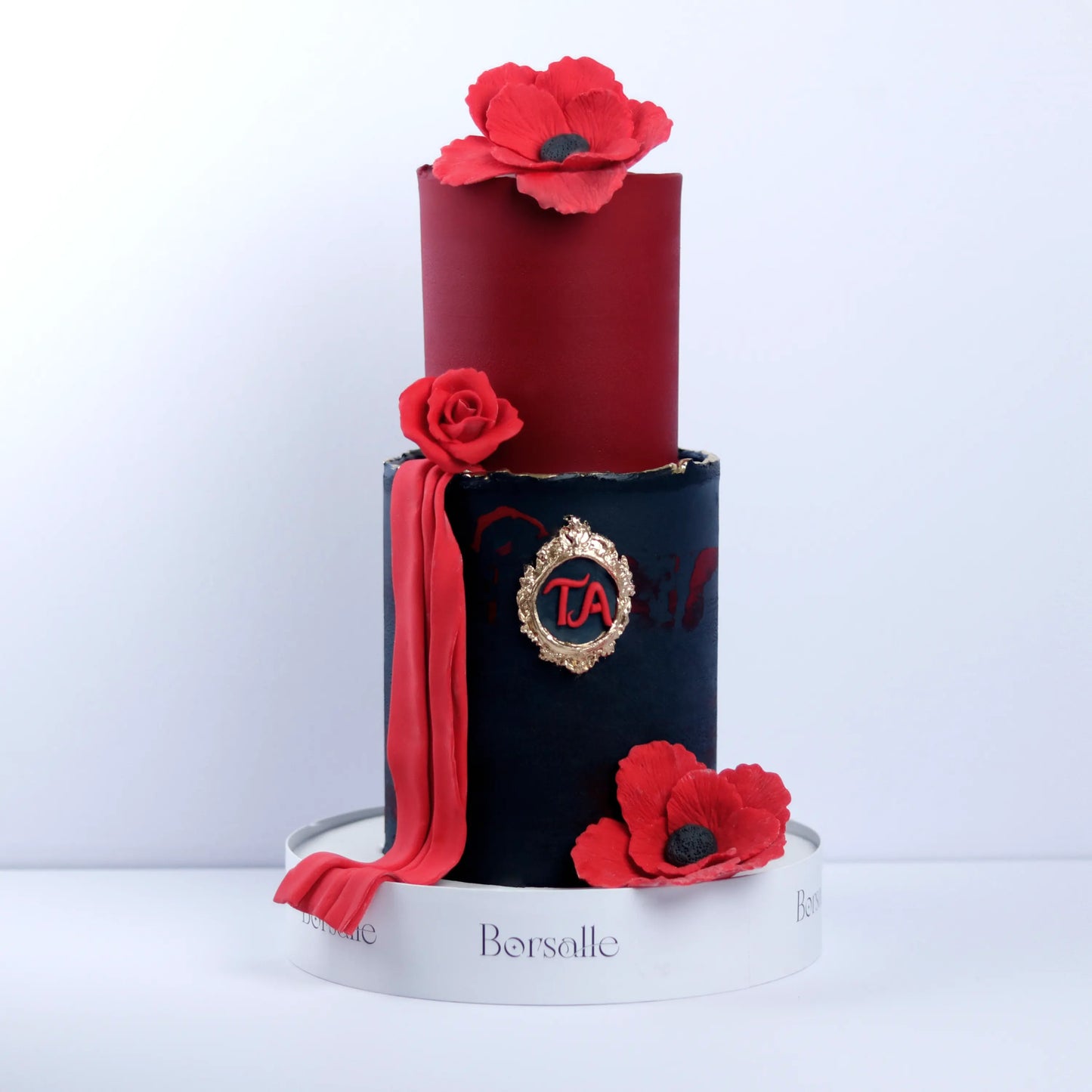 Two-Tier Majestic Red Cake