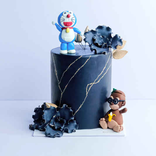 Doremon Floral Cake