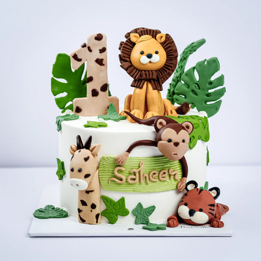 1 Year's Safari Birthday Cake