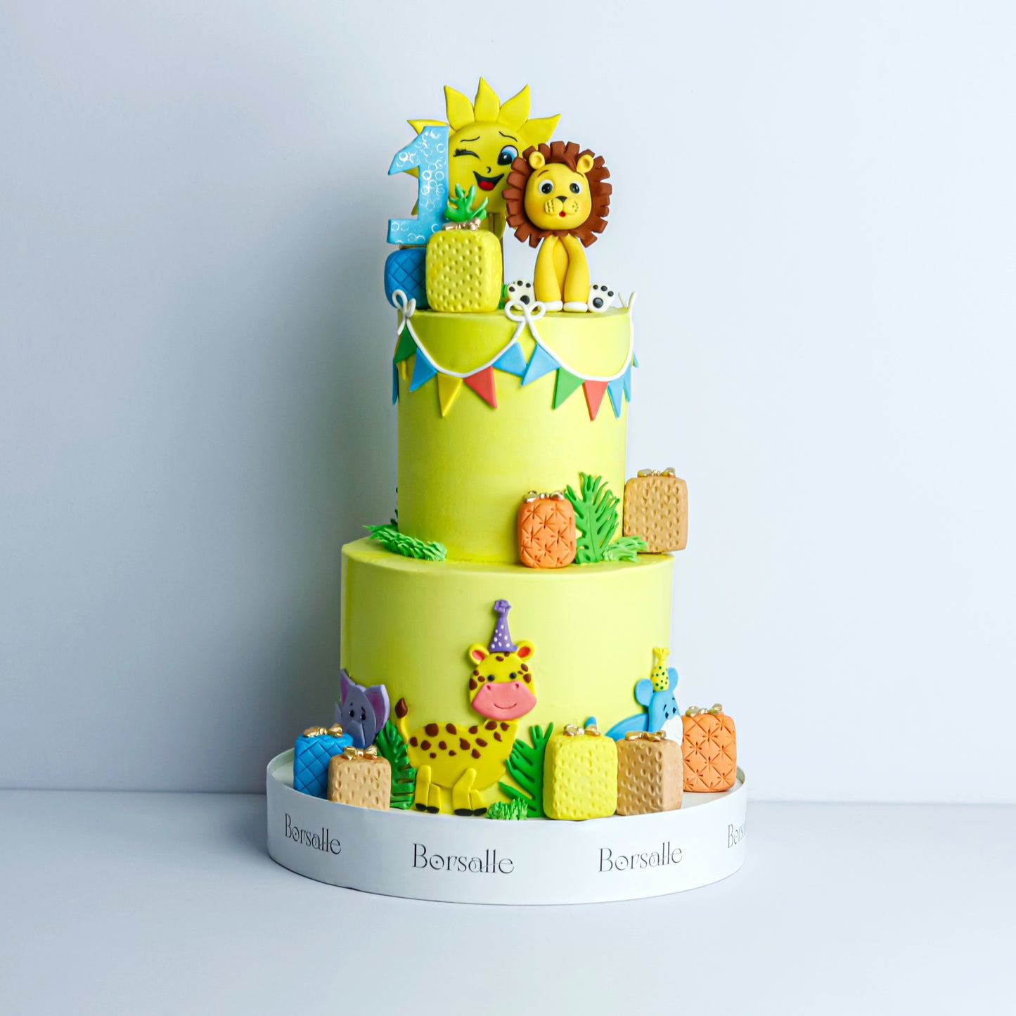 Two-Tier Lion Theme Cake