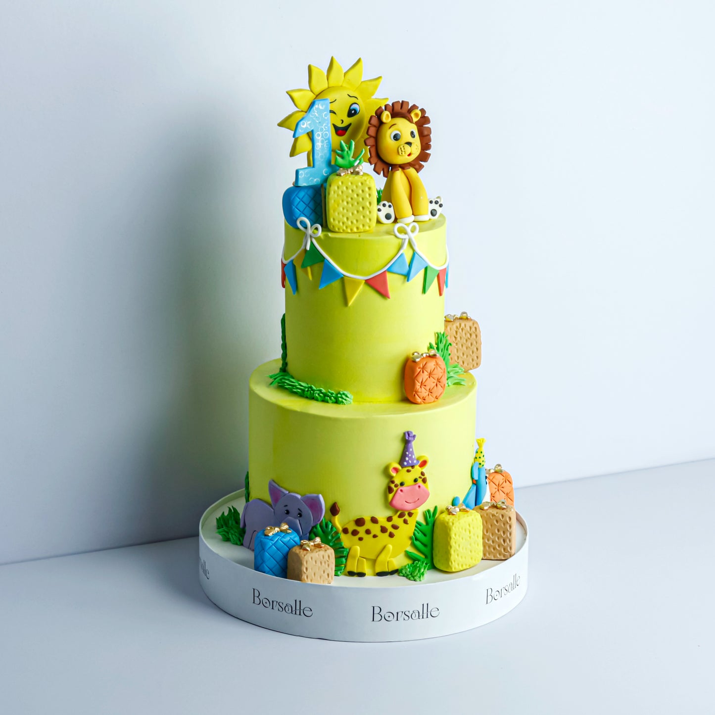 Two-Tier Lion Theme Cake