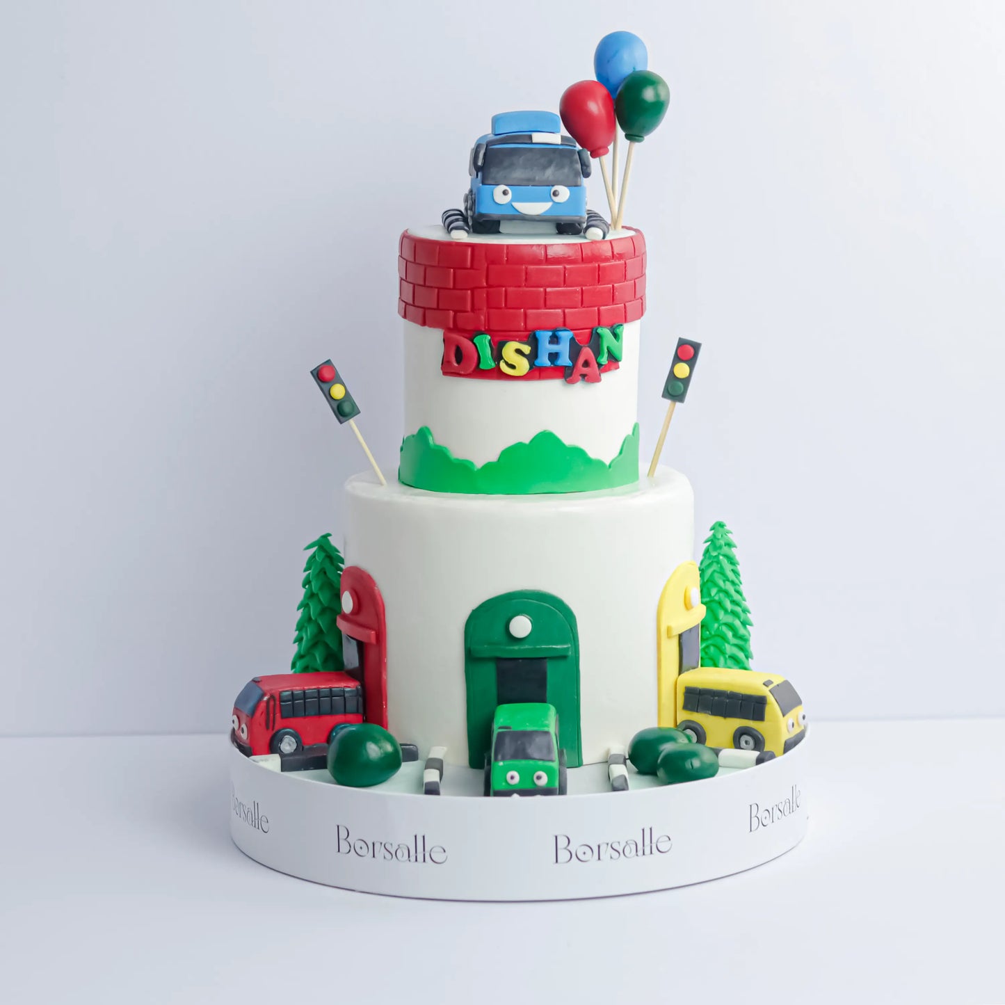 Two-Tier Car Villa Theme Cake