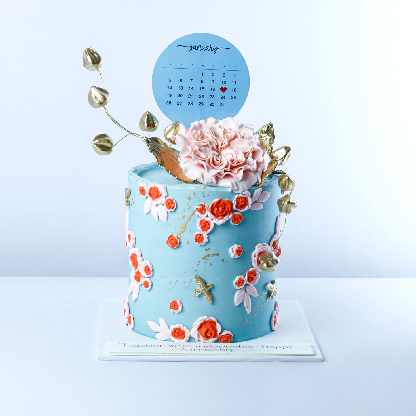 Beautiful Floral Weeding Anniversary Cake