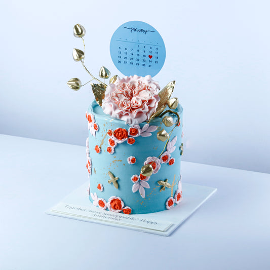 Beautiful Floral Weeding Anniversary Cake