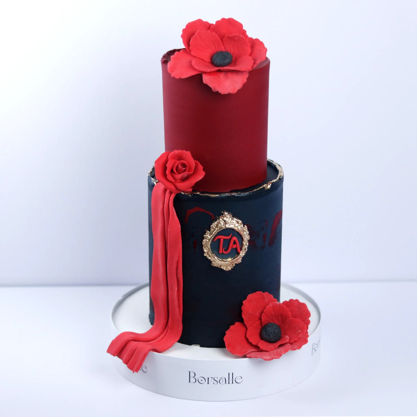 Two-Tier Majestic Red Cake