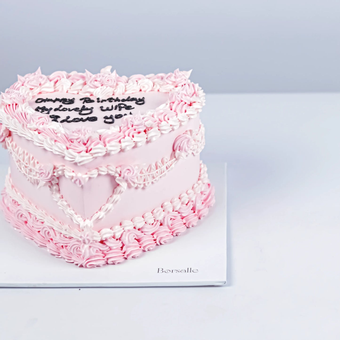 Vintage heart Shaped Birthday Cake