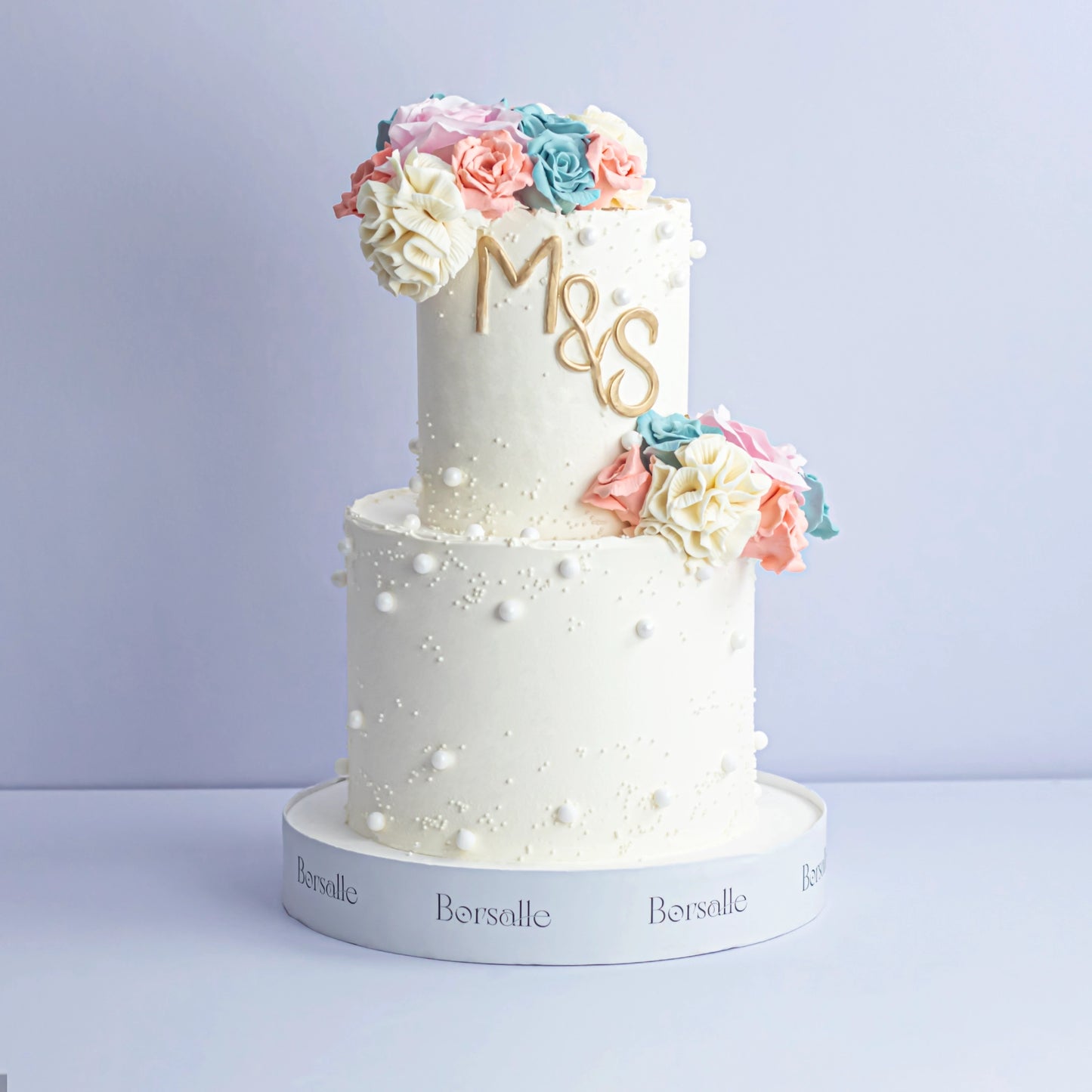 Two-Tier Flower Anniversary Cake