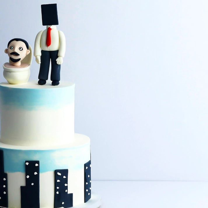 Two-Tier Skibidi Theme Cake