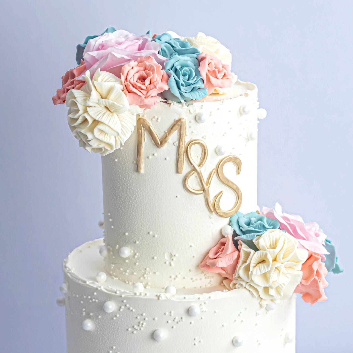 Two-Tier Flower Anniversary Cake